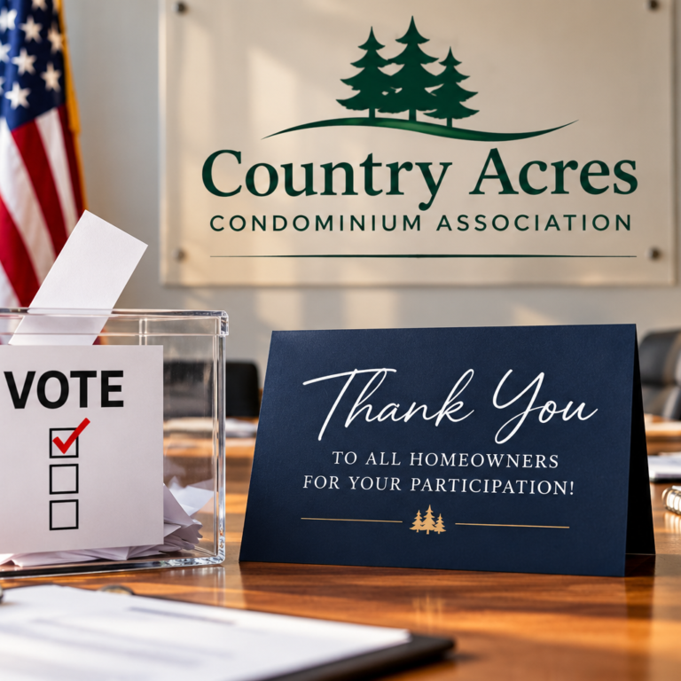 country acres community vote of thanks